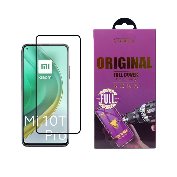 Стъклен Протектор OG за Xiaomi Mi 10T Pro, Tempered Glass, Закалено стъкло, Черен
