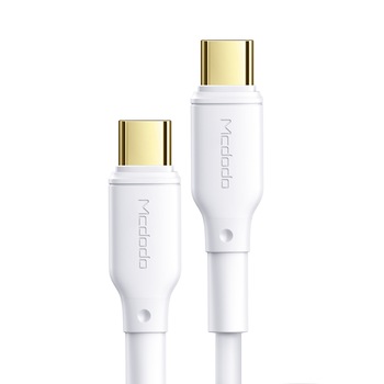 Cablu Mcdodo White Series Type-C la Type-C, White, 5A, 2m, 100W, PD Cablu Mcdodo White Series Type-C la Type-C, White, 5A, 2m, 100W, PD
