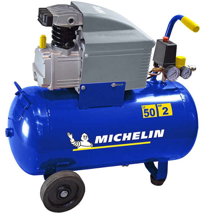 Compresor de aer profesional monofazat Michelin MB5020, 1500 W, 220 V, 170 l/min debit aer, 50 l capacitate rezervor, 8 bar presiune maxima