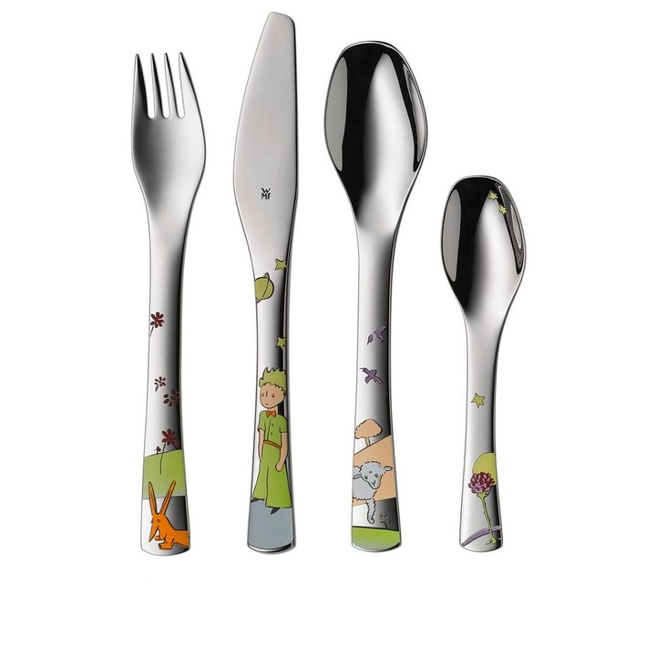 Set 4 tacamuri pentru copii WMF Little Prince, Otel inoxidabil, Multicolor