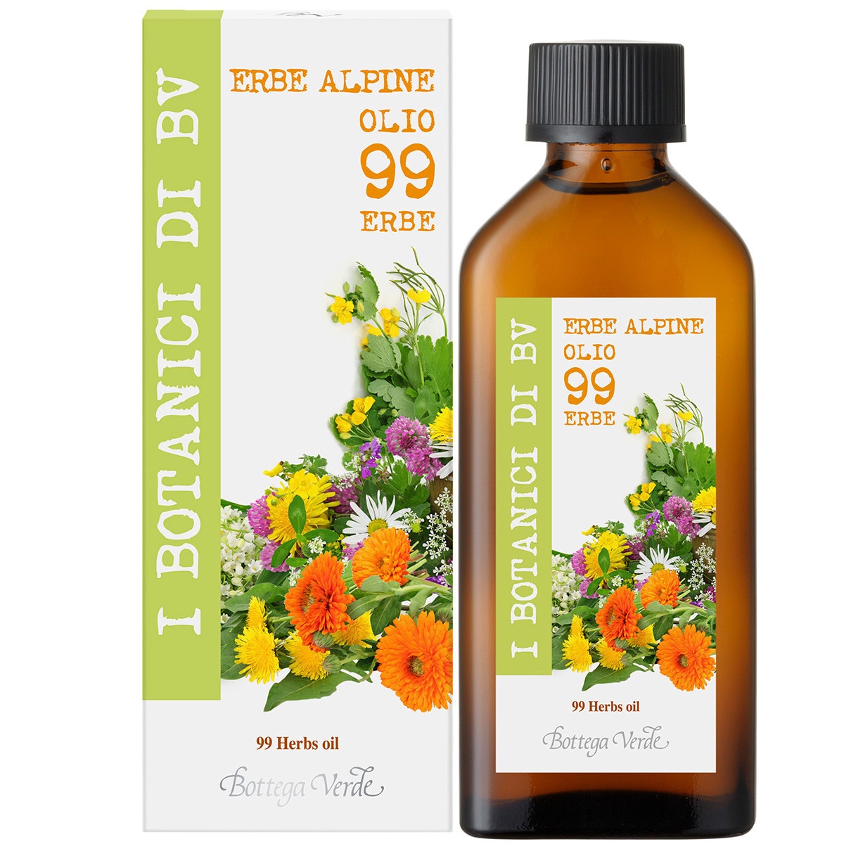 Ulei Erbe Alpine, pentru corp din 99 ierburi - I Botanici Di Bv, 100 ML, Bottega Verde