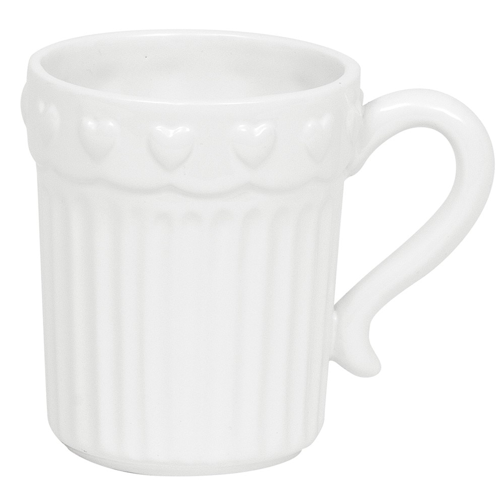 Cana cafea Angelica Home & Country alba cu inimioare