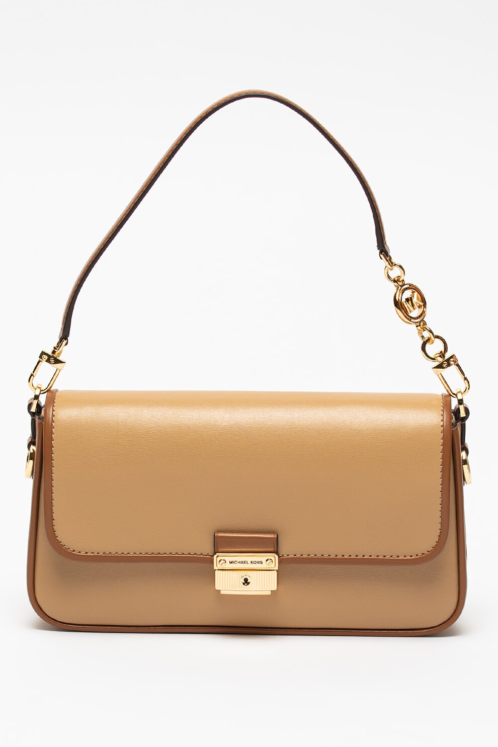 Michael Kors, Geanta de piele cu bareta Bradshaw, Maro camel/ Maro scortisoara