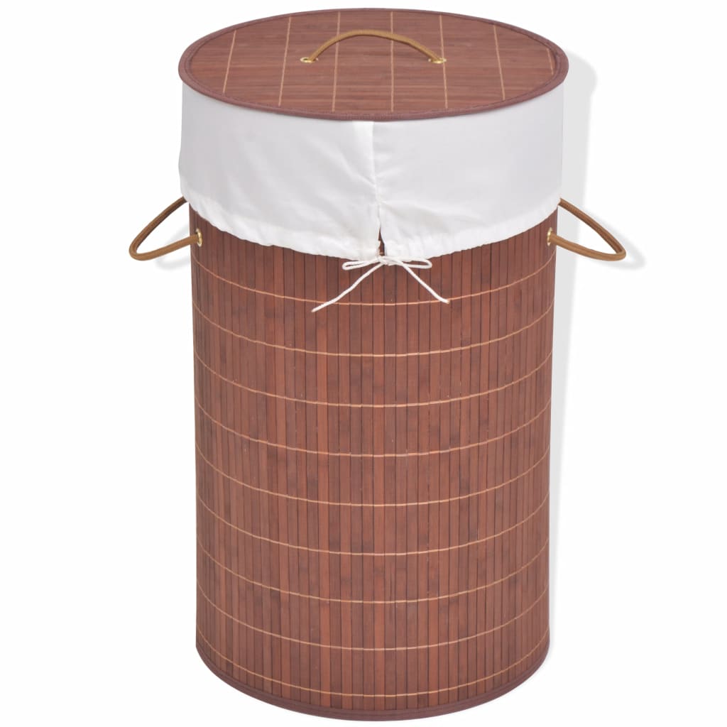 Cos de rufe din bambus, vidaXL, Bambus, 35 x 60 cm, Maro