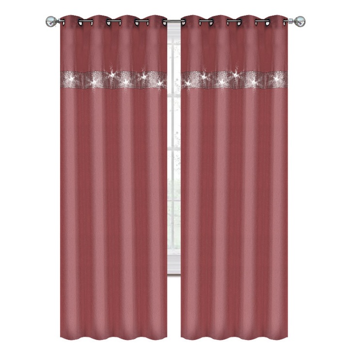 Függöny 140x250, Sötét rózsaszín LENKOLP2