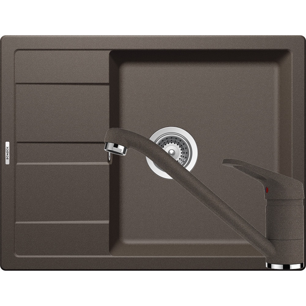 Kit chiuveta Schock Ronda D-100L 650 x 500 mm si baterie Schock Cosmo Inca Cristalite