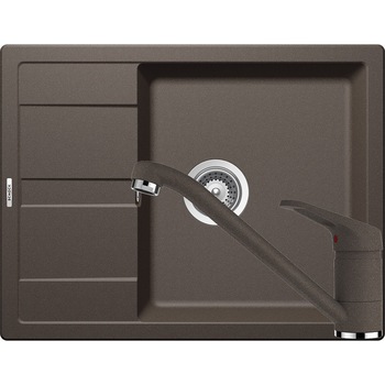 Kit chiuveta Schock Ronda D-100L 650 x 500 mm si baterie Schock Cosmo Inca Cristalite Kit chiuveta Schock Ronda D-100L 650 x 500 mm si baterie Schock Cosmo Inca Cristalite