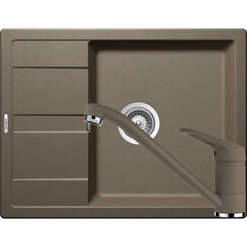 Kit chiuveta Schock Ronda D-100L 650 x 500 mm si baterie Schock Cosmo Alpaca Cristalite Kit chiuveta Schock Ronda D-100L 650 x 500 mm si baterie Schock Cosmo Alpaca Cristalite