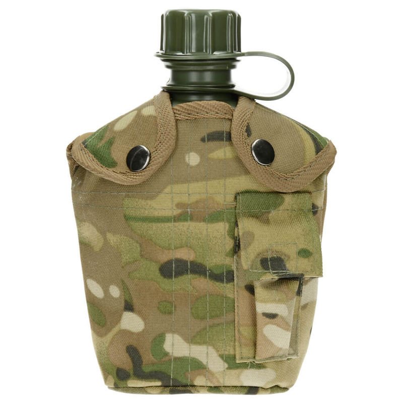 Damigeana in cos textil, MFH, Sticla/ Polietilena, 1000ml, Verde