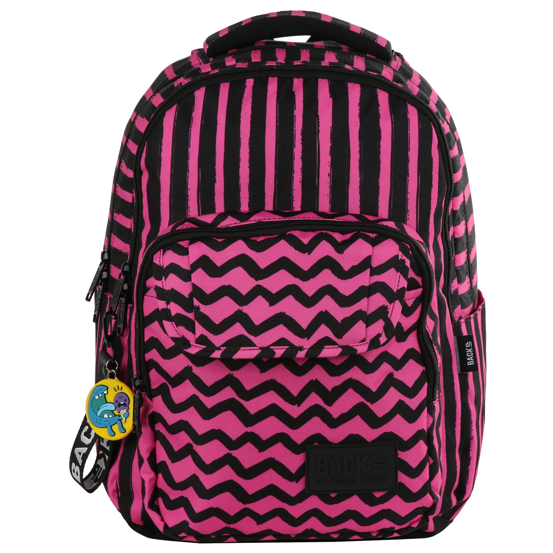 Rucsac scoala BackUP 2 model L 07 zigzaguri, multicolor