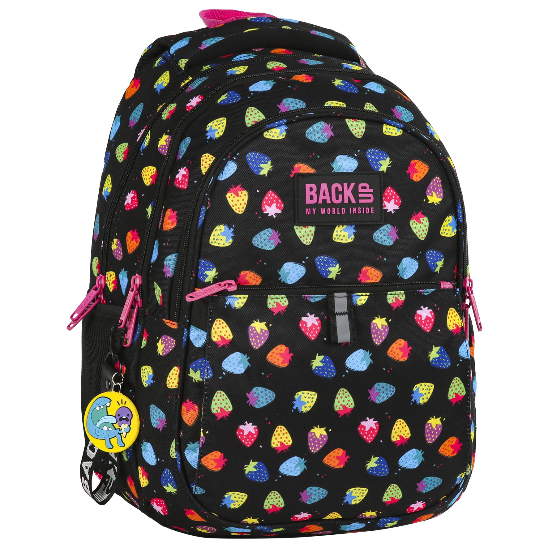 Rucsac scoala BackUP 2 model N 05 capsune, multicolor