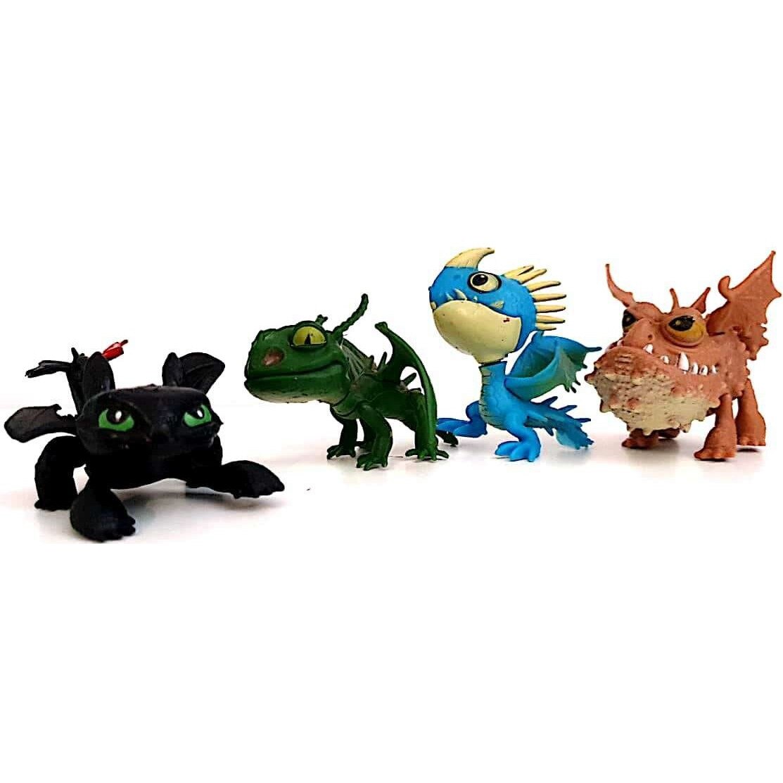 Set 4 Figurine tip Dragons, + 4 ani