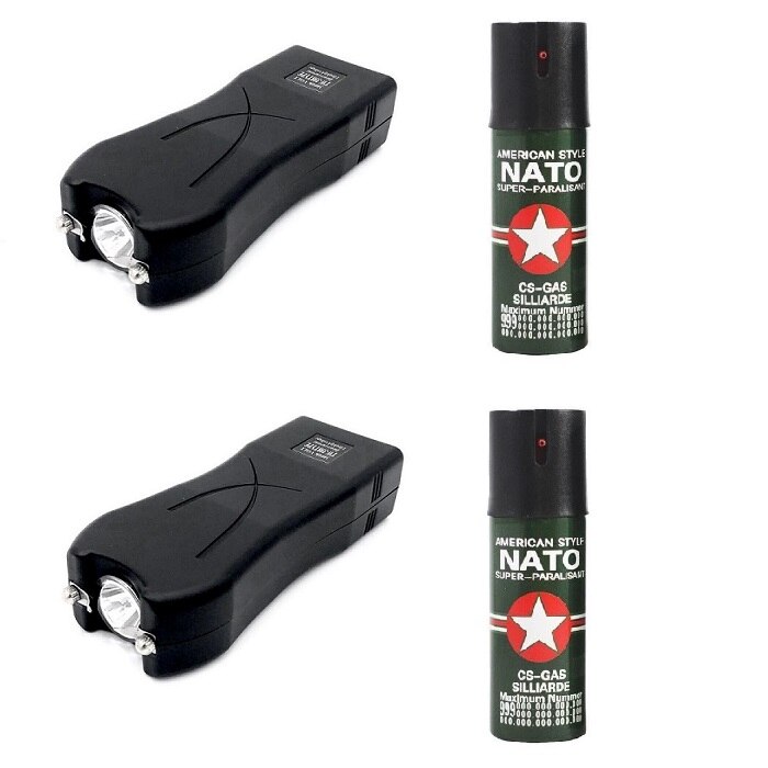 Set format din doua electrosocuri TW-398 si Doua Sprayuri Lacrimogene 60 ml Dgm