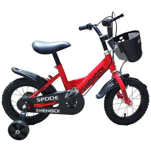 Bicicleta China Copii 12 Inch cu Roti Ajutatoare, Rosu