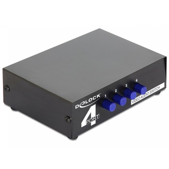 Switch Audio / Video 4 porturi manual bidirectional, Delock 87637 Switch Audio / Video 4 porturi manual bidirectional, Delock 87637