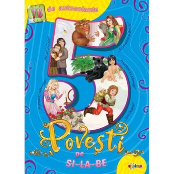 5 povesti pe silabe cu 70 autocolante. Bleu 5 povesti pe silabe cu 70 autocolante. Bleu