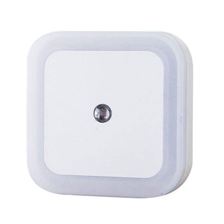 Lampa de veghe patrata, BOMSTOM, LED, Senzor inteligent, Lumina alba, Alb