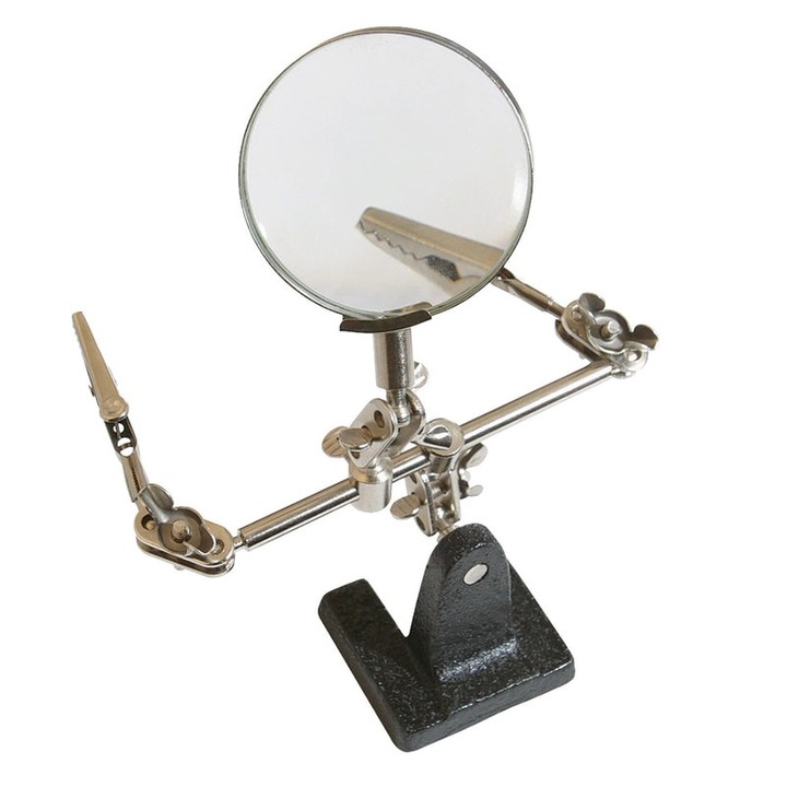 Suport pentru lipit cu lupa si clestisoare Mannesmann M572, Ø60 mm