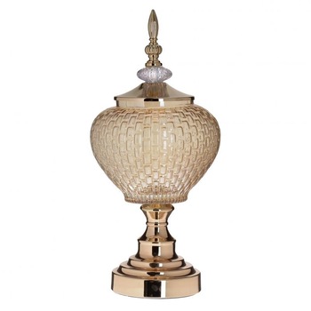 Bomboniera Vintage din sticla si metal 19 cm x 39 cm Bomboniera Vintage din sticla si metal 19 cm x 39 cm