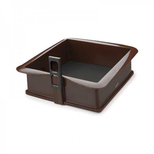 Forma din silicon patrata antiaderenta cu baza din sticla pentru prajituri, 25x25 cm