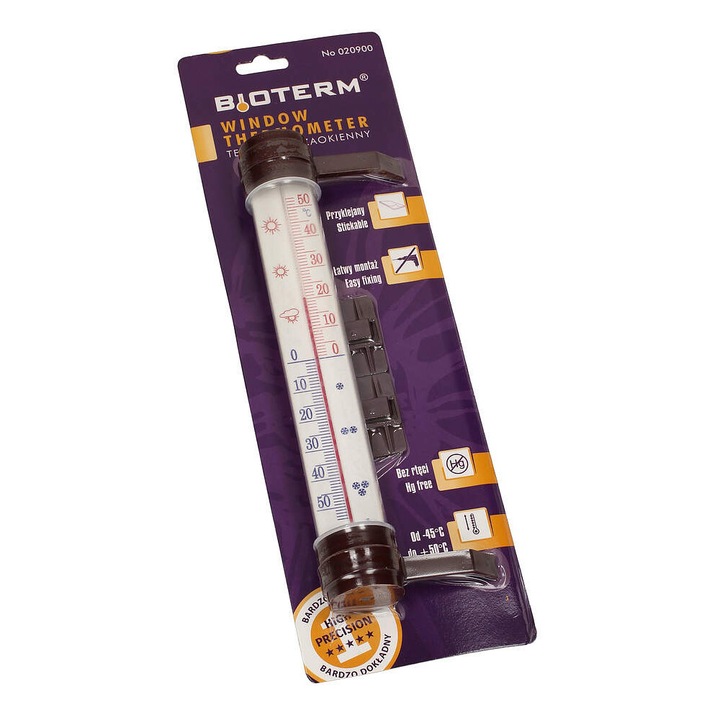 Открит термометър Browin, -45 / 50 ° C, пластмаса, бял