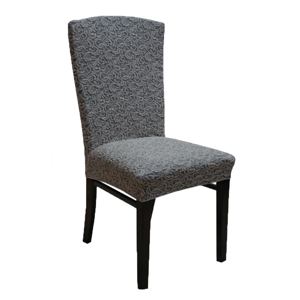 Set 6 huse scaune multielastice Jacquard, culoare gri