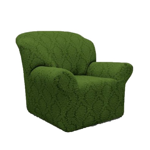 Husa fotoliu multielastica Jacquard, culoare verde