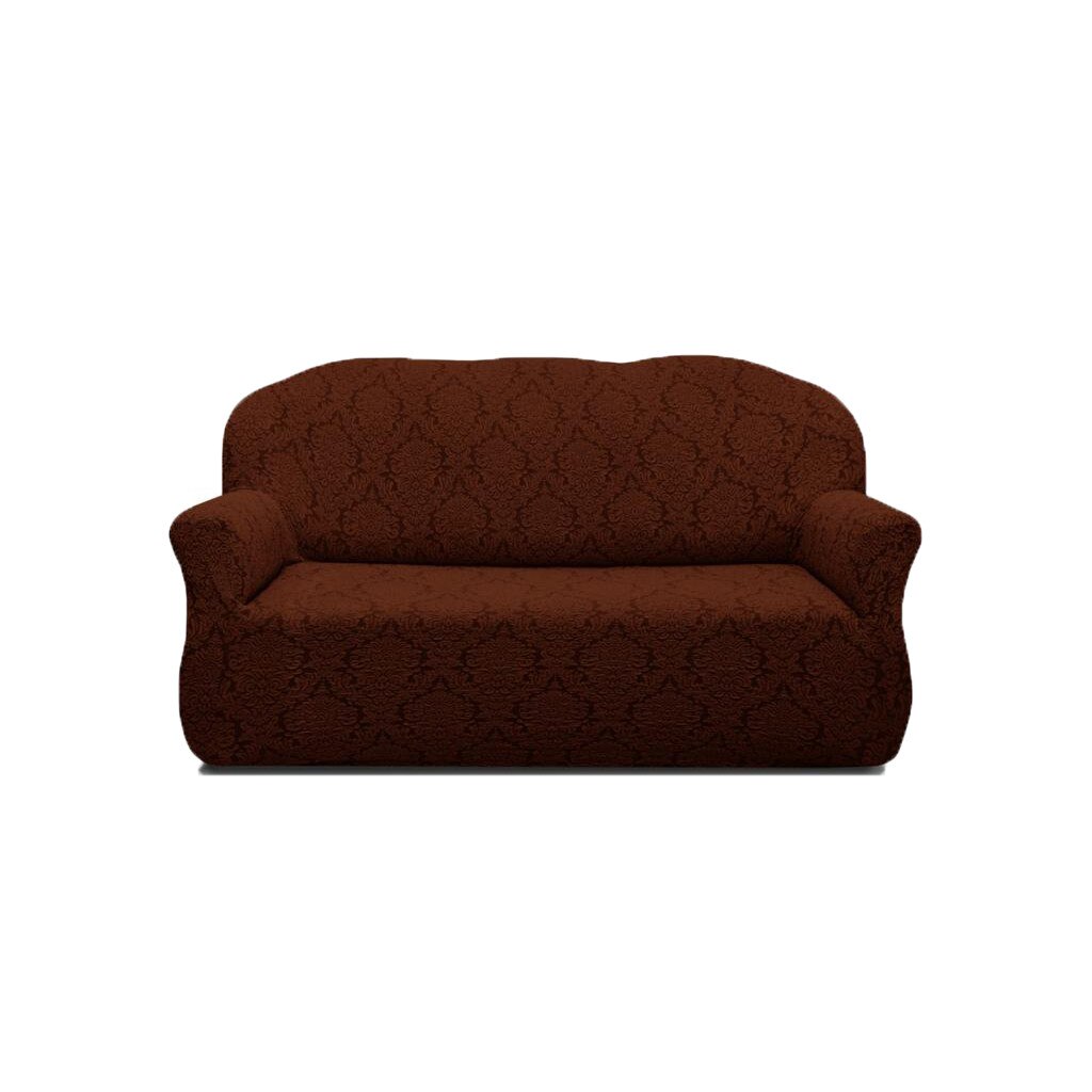 Husa elastica pentru canapea de 3 locuri, Jacquard, maro inchis