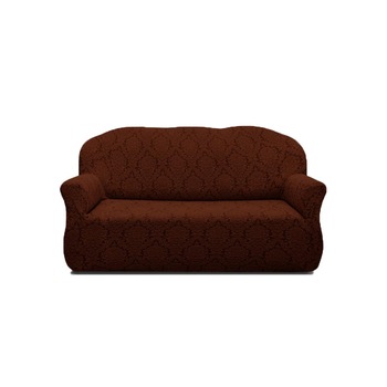 Husa elastica pentru canapea de 3 locuri, Jacquard, maro inchis Husa elastica pentru canapea de 3 locuri, Jacquard, maro inchis