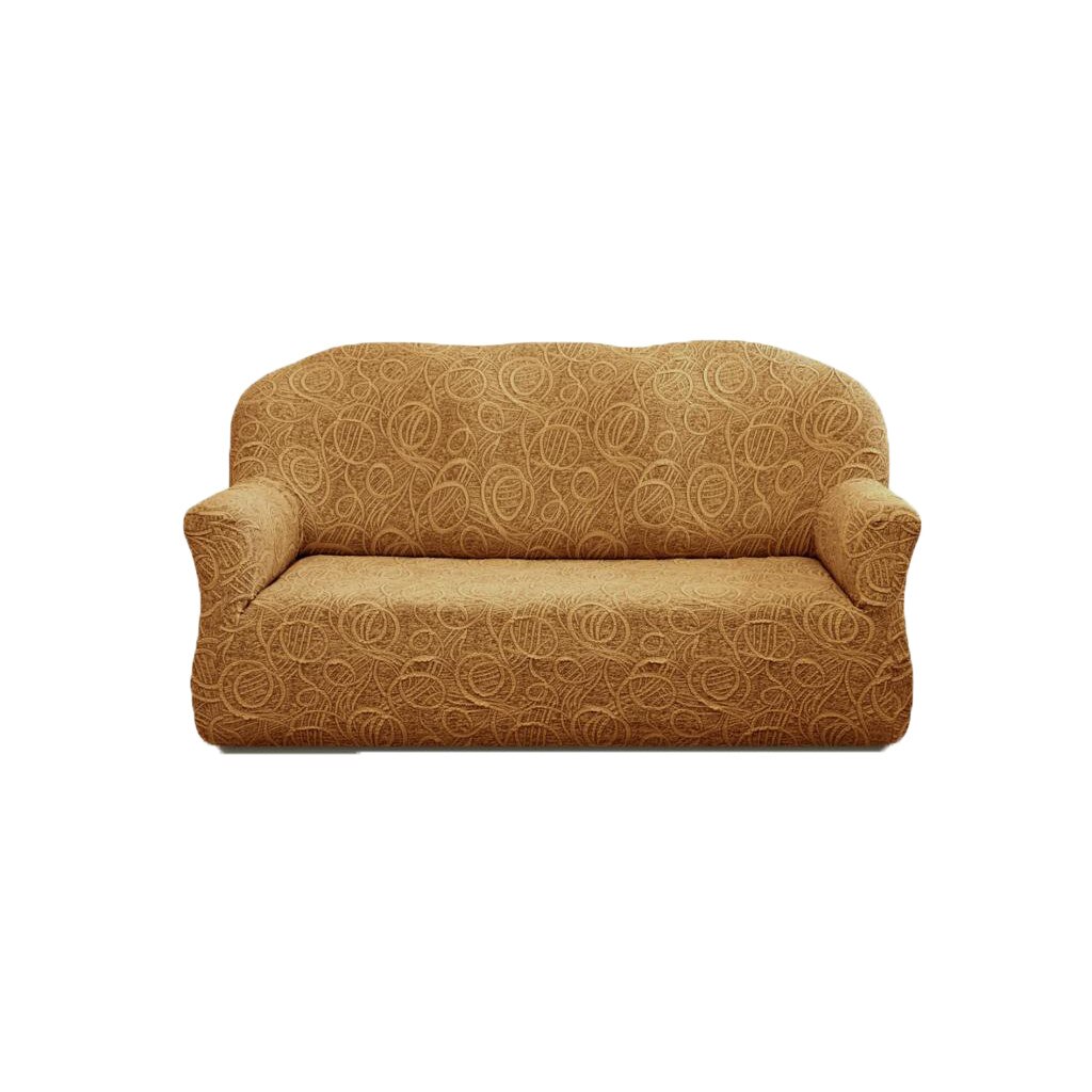 Husa elastica pentru canapea de 3 locuri, Jacquard, bej inchis