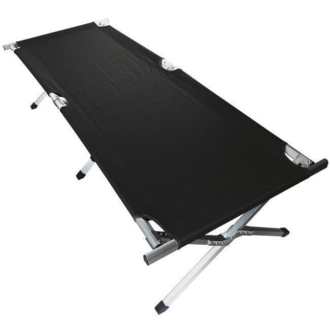 Pat pliant, MIL-TEC, Nailon/ Aluminiu, 190x65x42cm, Negru