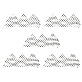 Set de 5 panouri de gard de gradina, vidaXL, Lemn de salcie, 170 x 75 cm, Maro Set de 5 panouri de gard de gradina, vidaXL, Lemn de salcie, 170 x 75 cm, Maro