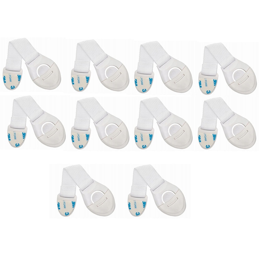 Set sigurante, Zola®, 10 bucati, plastic si material textil, ideal pentru sertare, 20 cm