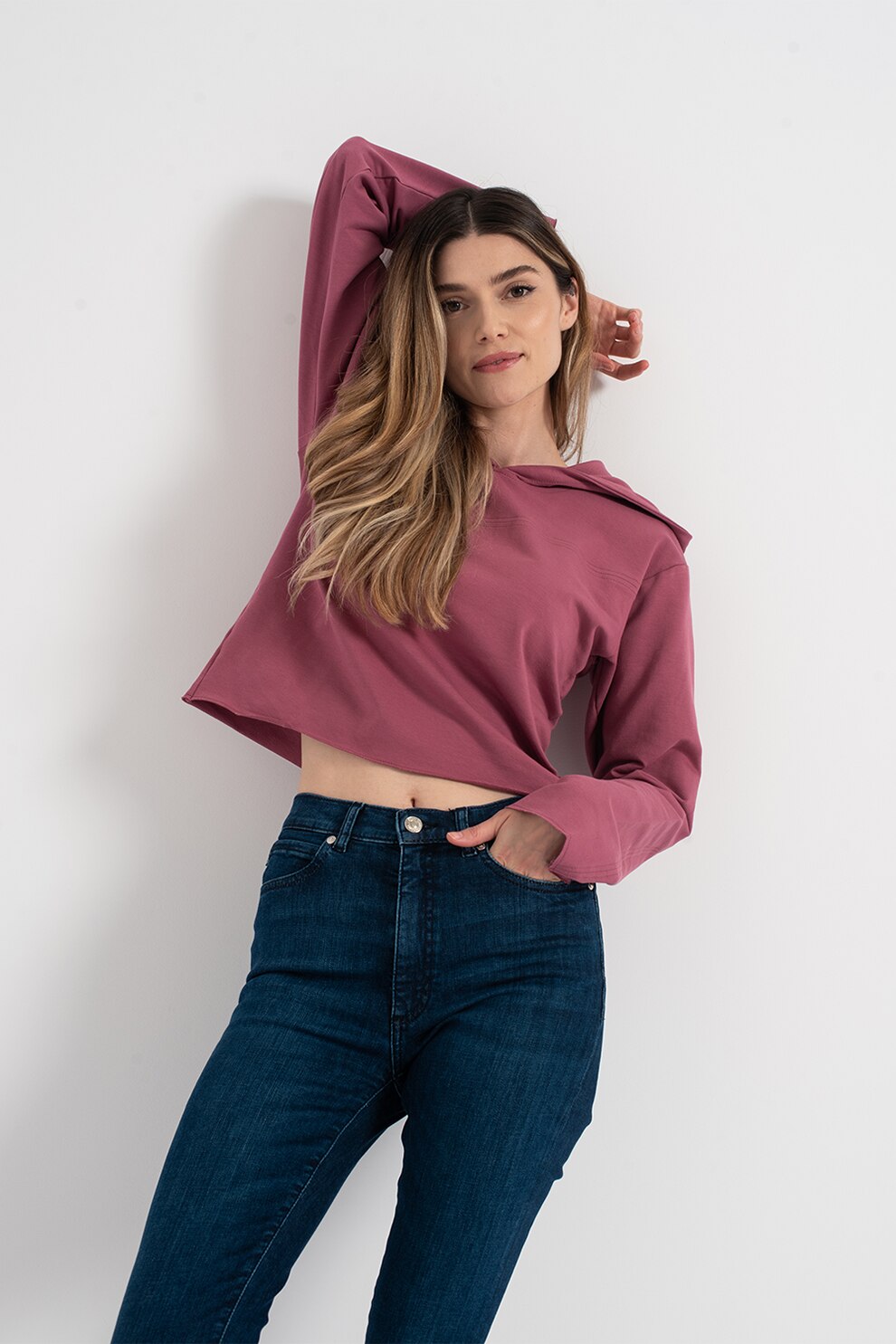 Amazing, Hanorac cu terminatii nefinisate, Violet prafuit