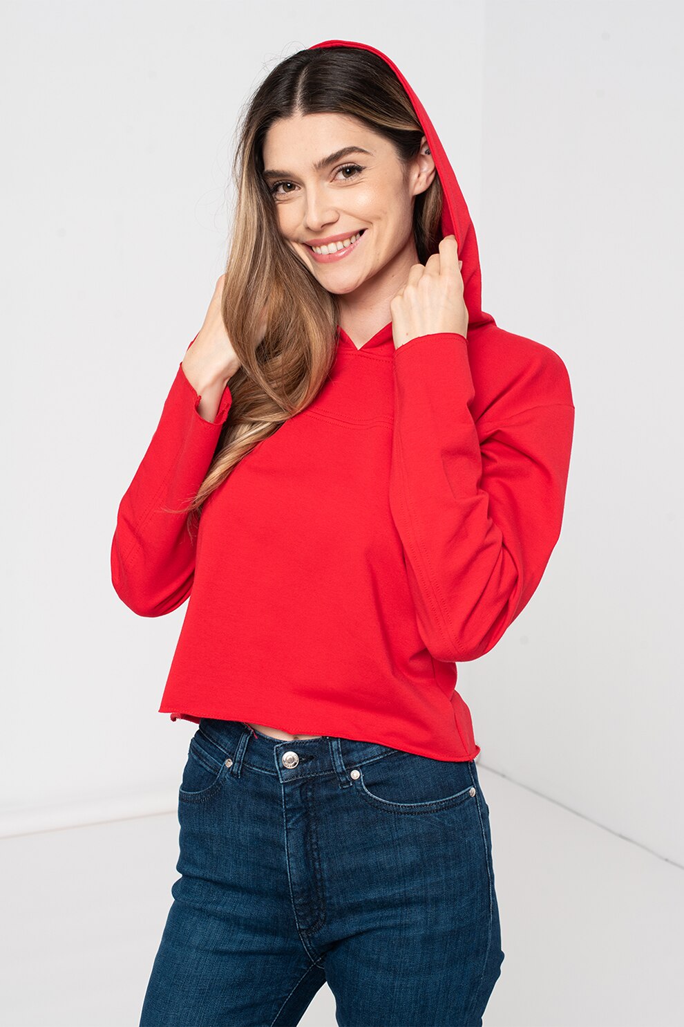 Amazing, Hanorac cu terminatii nefinisate, Rosu