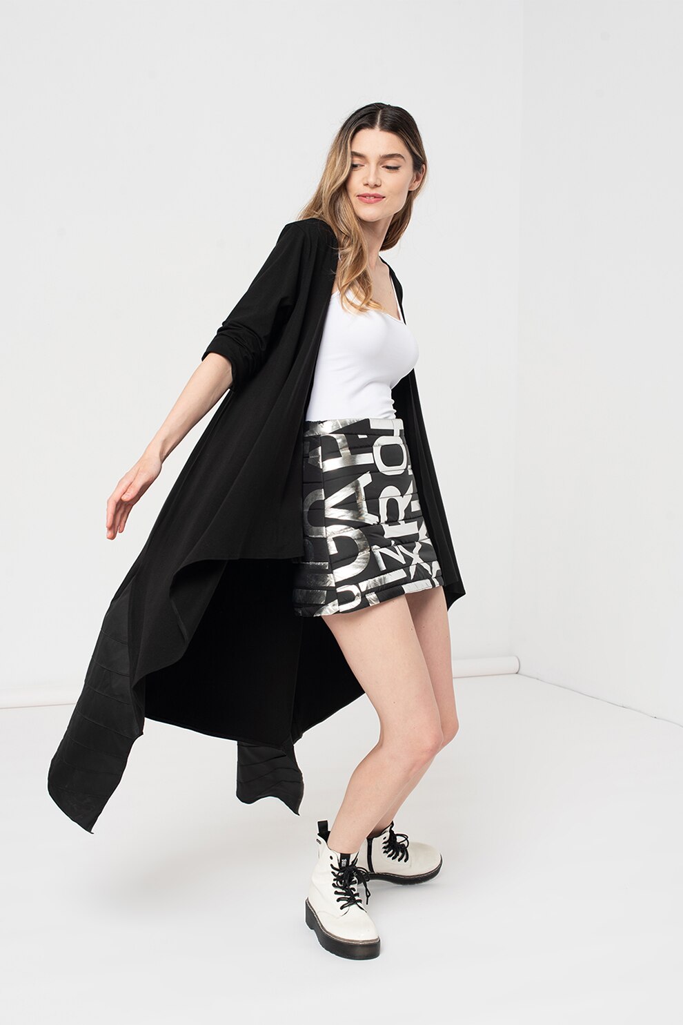 Amazing, Sacou asimetric fara inchidere, Negru, L