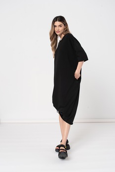 Amazing, Rochie supradimensionata cu maneci cazute Keni, Negru, One Size Amazing, Rochie supradimensionata cu maneci cazute Keni, Negru, One Size