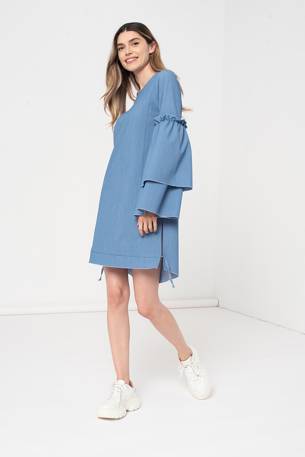 Amazing, Rochie lejera cu maneci evazate, Albastru