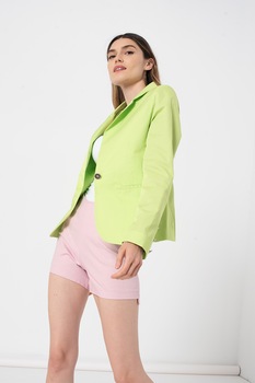 Amazing, Sacou cu revere decupate, Verde lime, M Amazing, Sacou cu revere decupate, Verde lime, M