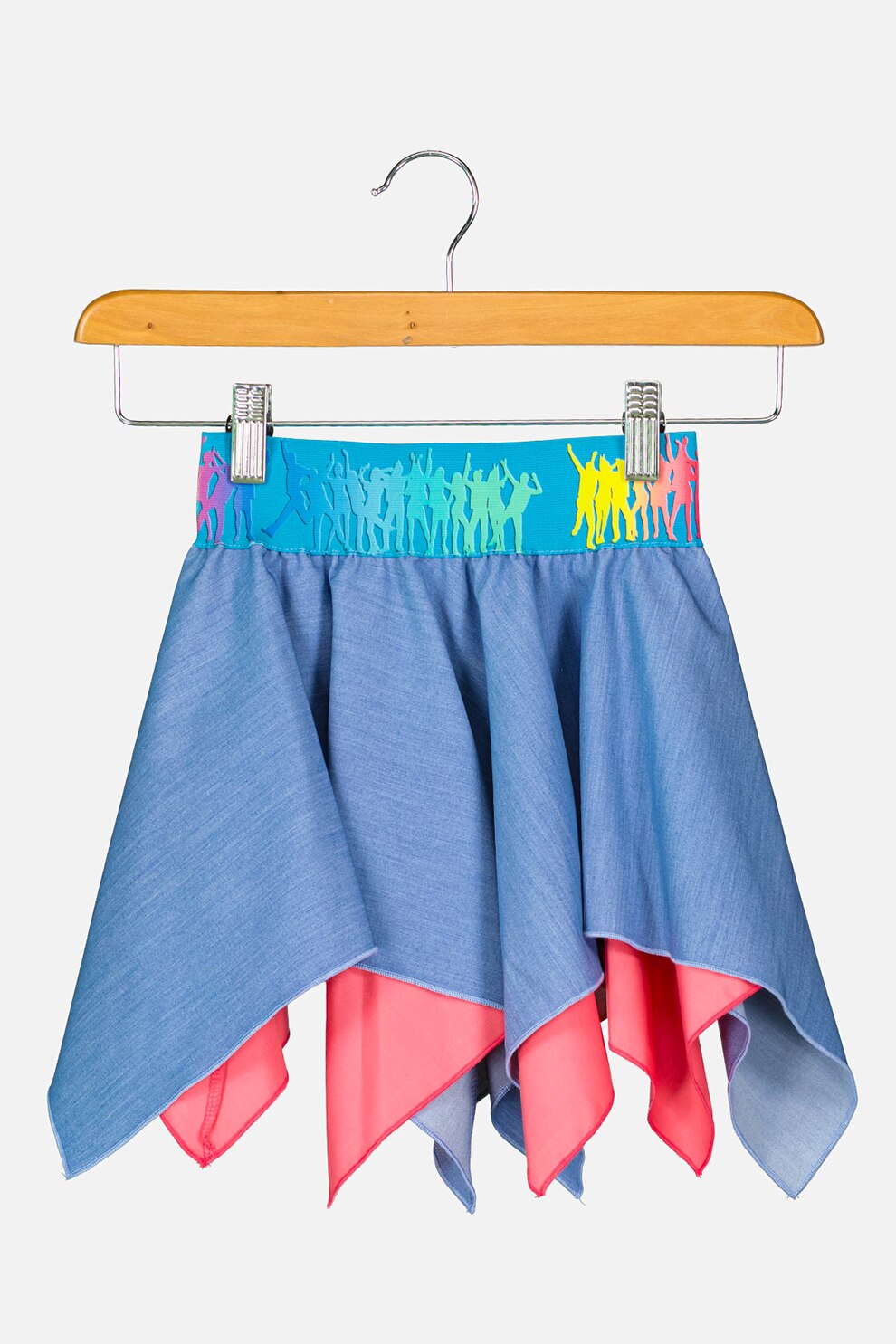 Amazing, Fusta mini evazata, Albastru/Roz