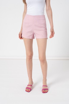 Amazing, Pantaloni scurti cu talie inalta si fermoar pe partea din spate, Roz prafuit Amazing, Pantaloni scurti cu talie inalta si fermoar pe partea din spate, Roz prafuit