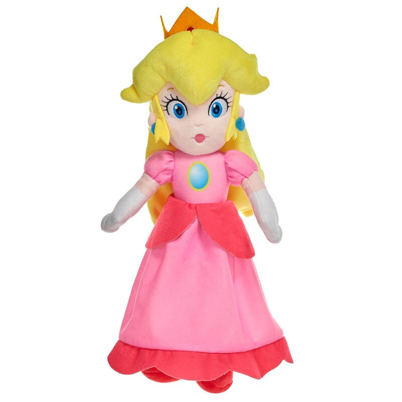 Jucarie de plus, Super Mario Bros - Peach, multicolor, inaltime 35 cm