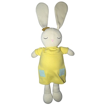 Iepurasul Sally cu rochita galbena din tricot bumbac - Dandelion Iepurasul Sally cu rochita galbena din tricot bumbac - Dandelion