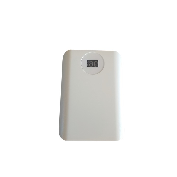 Baterie externa portabila 2600 mAh, 1 port de incarcare USB, afisaj led digital, alb, K KATHODE