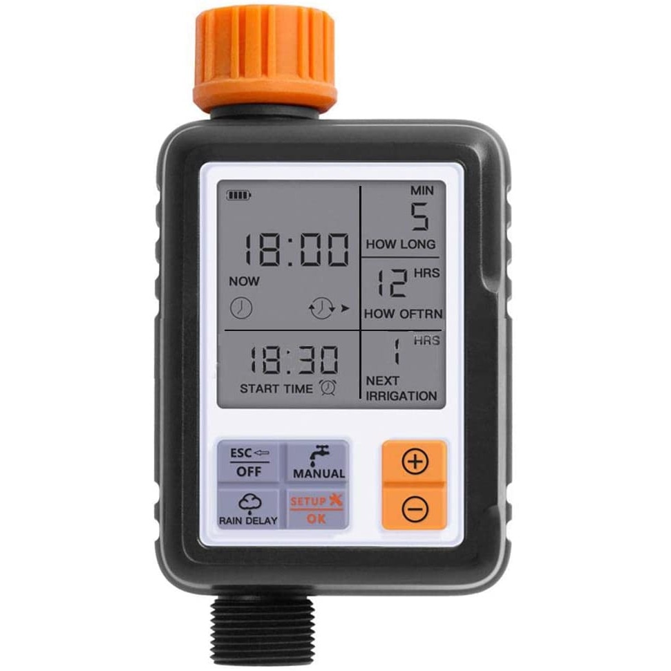 Programator irigare gradina, adaptoare incluse, IP44, temporizator automat electronic udat stropire gazon, peluza, patio, durata maxima de irigat 300 min CarDiag®