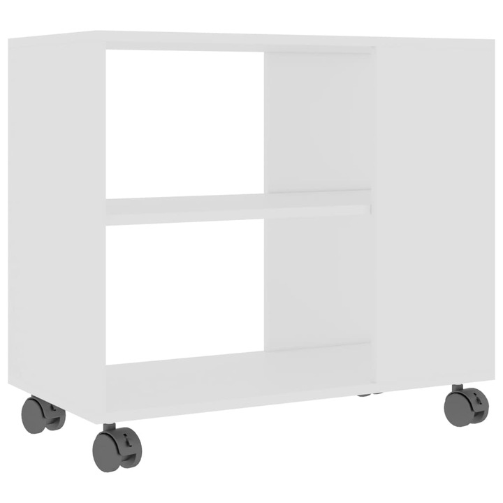 vidaXL помощна маса, бяла, 70x35x55 см, композитно дърво, 12 кг