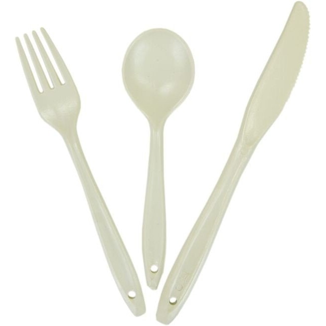 Set tacamuri camping, Highlander, Policarbonat, Alb