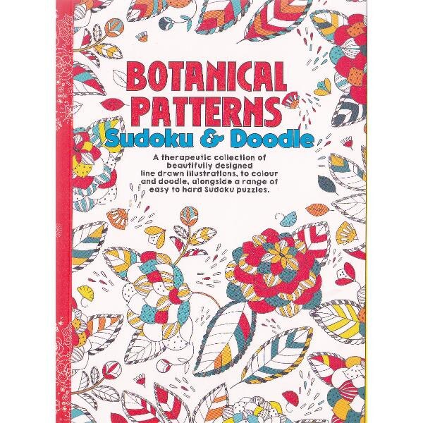 Carte de colorat pentru adulti: Botanical Patterns Sudoku & Doodle A5