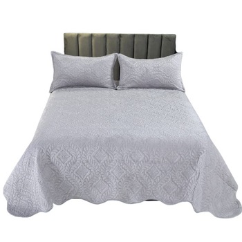 Set cuvertura pentru pat, matlasata, 3 piese, 220x240cm, culoarea Gri Argintiu Set cuvertura pentru pat, matlasata, 3 piese, 220x240cm, culoarea Gri Argintiu