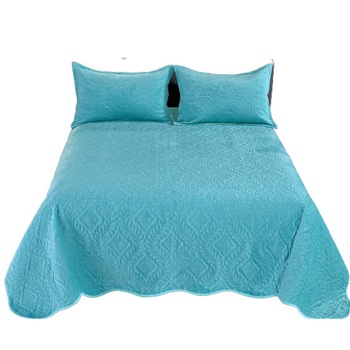 Set cuvertura pentru pat, matlasata, 3 piese, 220x240cm, culoarea Turcoaz Set cuvertura pentru pat, matlasata, 3 piese, 220x240cm, culoarea Turcoaz